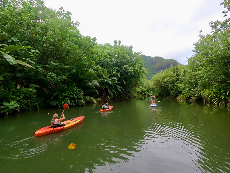 Kayak à Raiatea sur la rivière Faaroa