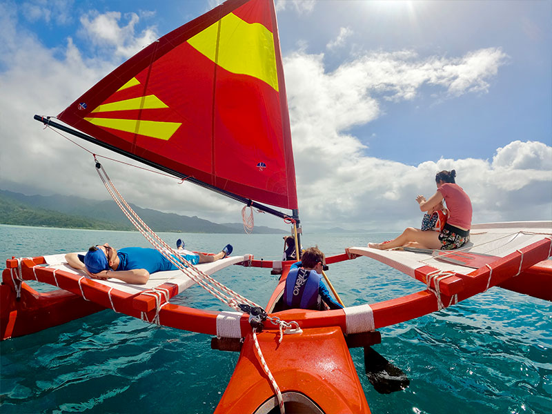 Tahitian outrigger canoe excursion